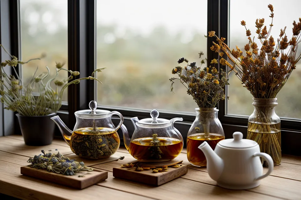 Étagère de bien-être au travail avec carnet de naturopathie et flacons d'huiles essentielles ambrés