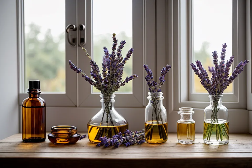 Diffuseur d'huiles essentielles sur une terrasse en bois, utilisé en soirée pour éloigner les moustiques