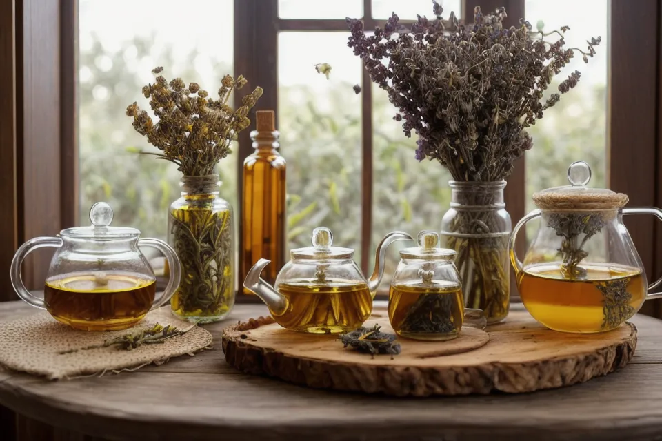 Gros plan sur des feuilles de sauge officinale séchées utilisées en phytothérapie contre les bouffées de chaleur